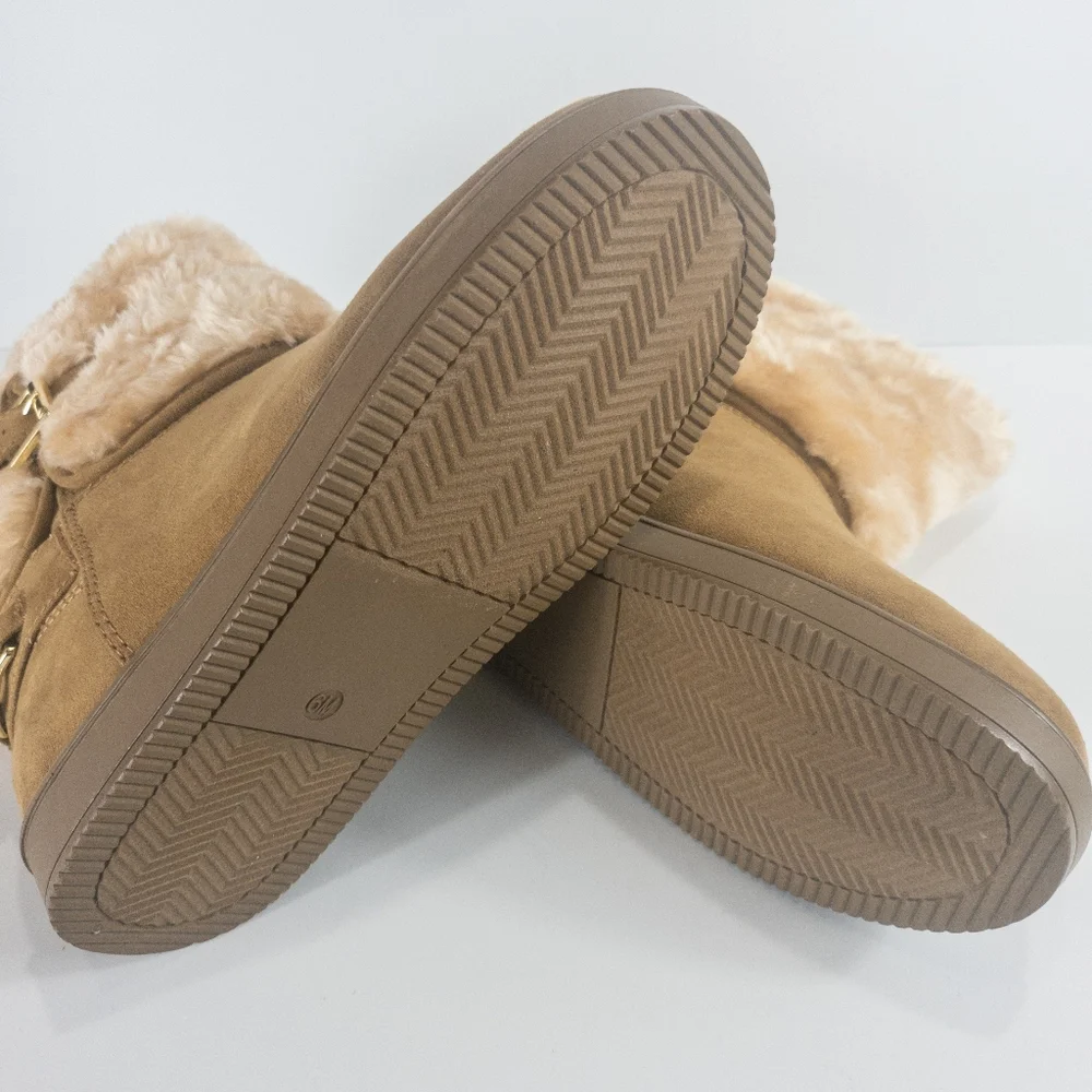 GBG Los Angeles Aleya Faux Fur Winter Boots Honey Glaze -6 - Picture 4 of 4